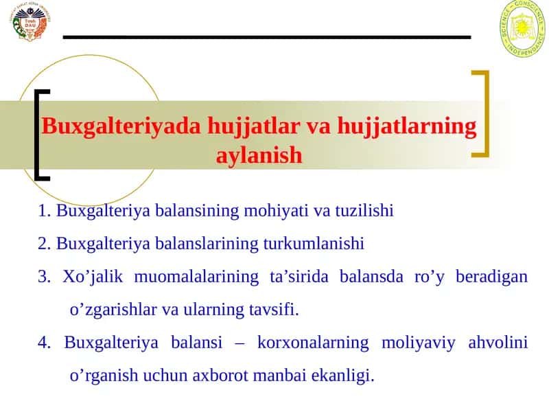 Buxgalteriyadagi hujjatlar