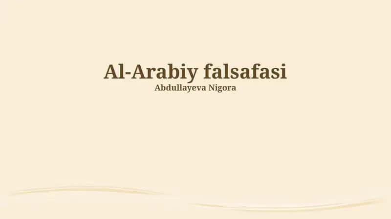 Al-Arabiy falsafasi