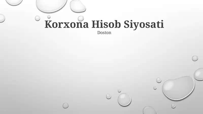Korxona Hisob Siyosati