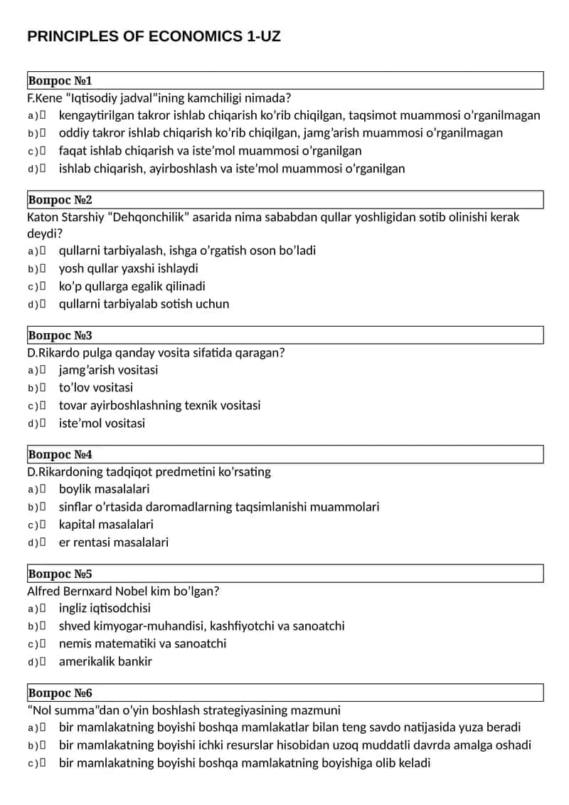 PRINCIPLES OF ECONOMICS 1-UZ