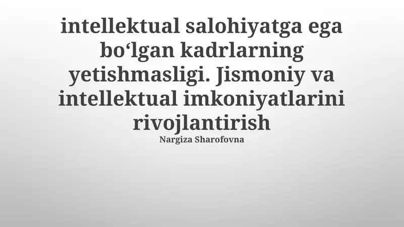 Aqlli xodimlar yetishmasligi