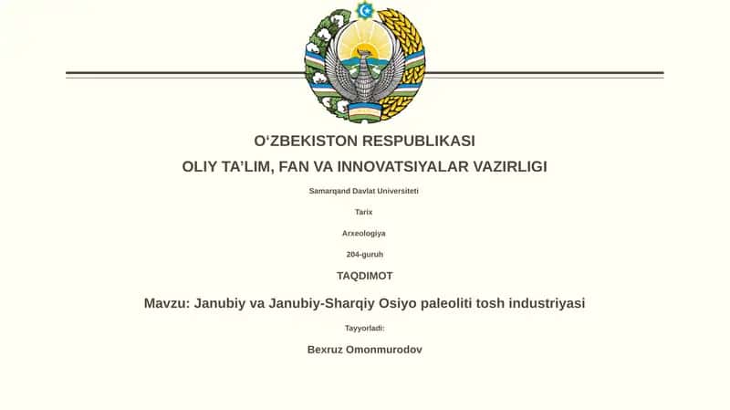 Janubiy va Janubiy-Sharqiy Osiyo paleoliti tosh industriyasi