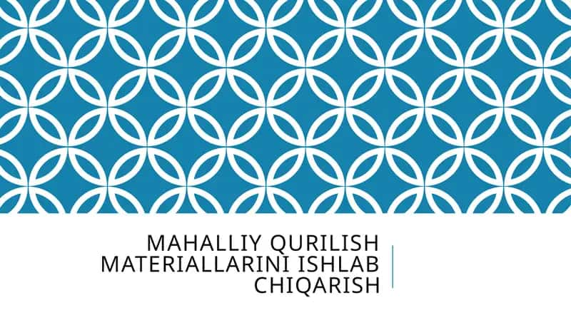 Qurilishmateriallarini ishlabchiqarish