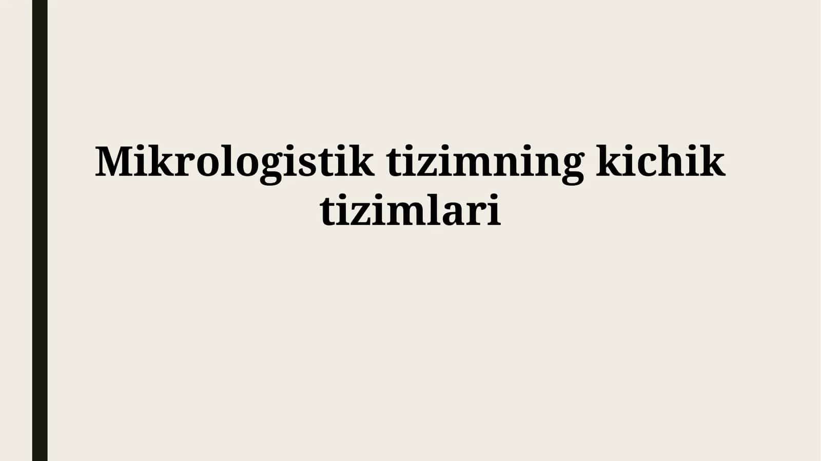 Mikrologistik tizimning kichik tizimlari