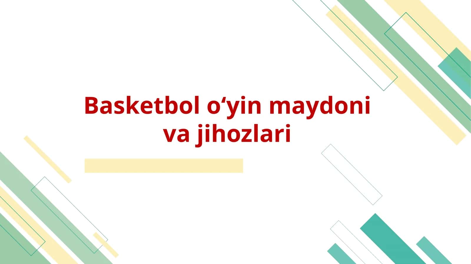 Basketbol oʻyin maydoni va jihozlari