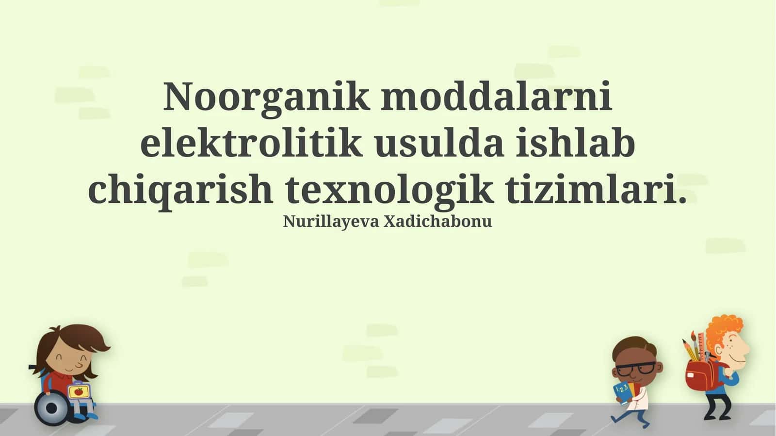 Noorganik moddalarni elektrolitik usulda ishlab chiqarish texnologik tizimlari