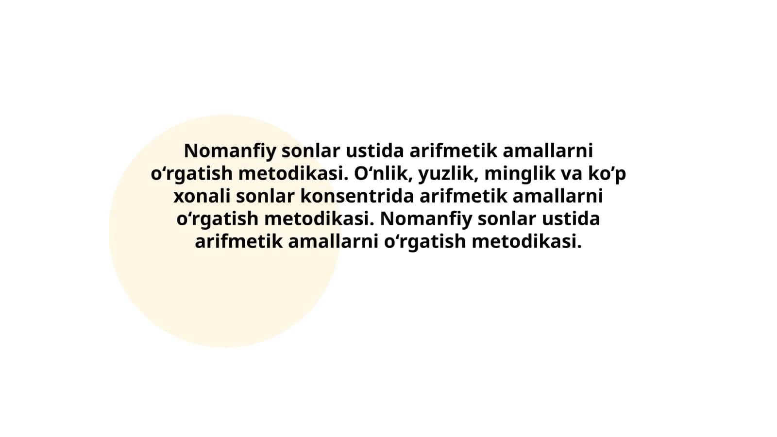 Nomanfiy sonlar ustida arifmetik amallarni o‘rgatish metodikasi