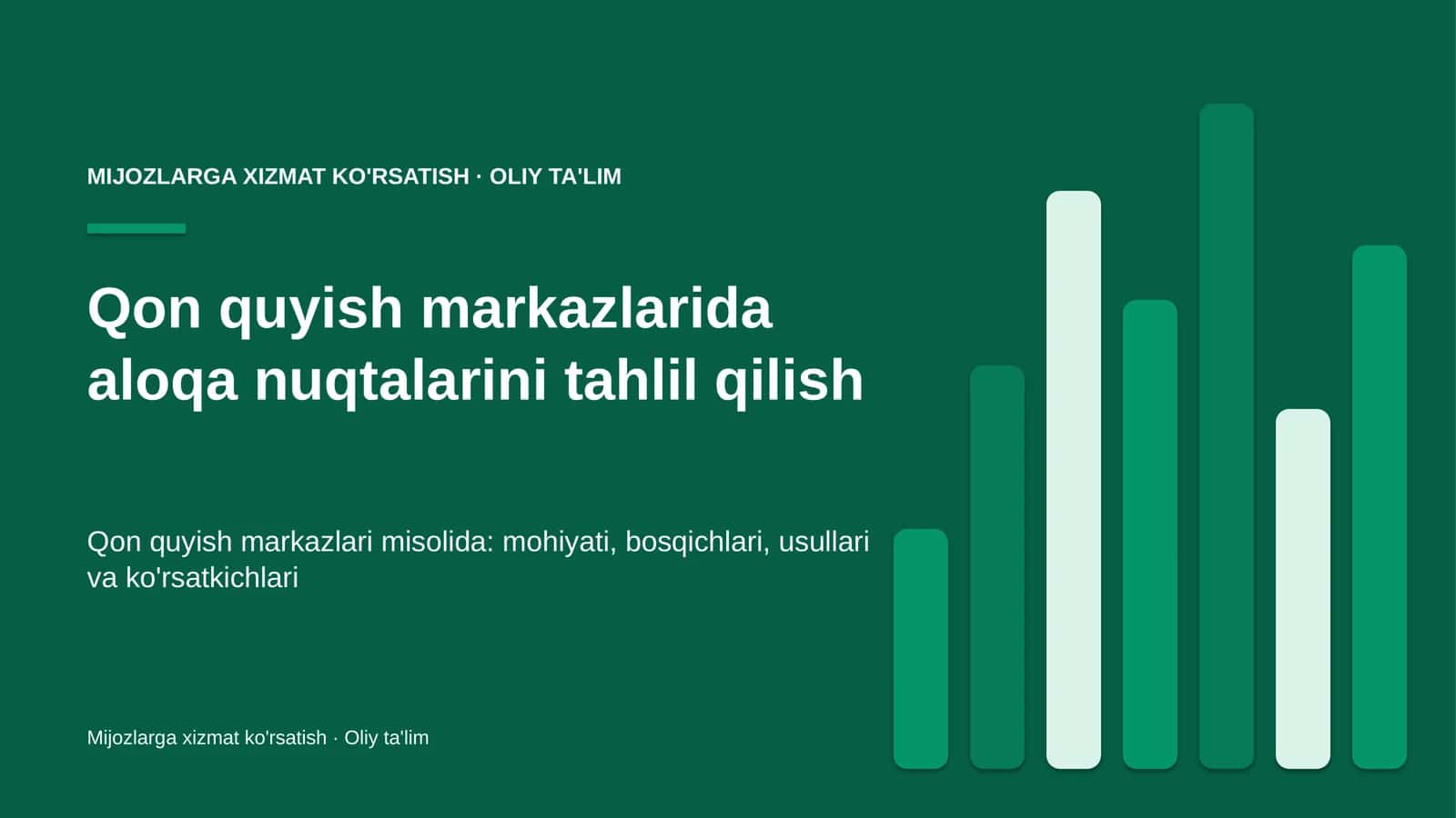 qon quyish markazlarida aloqa nuqtalarini tahlil qilish 4969