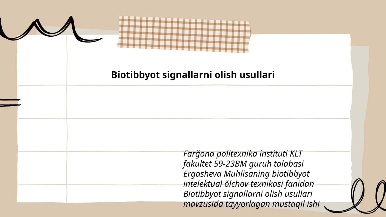 Biotibbyot signallarni olish usullari