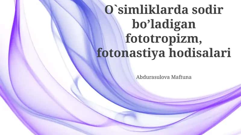 Fototropizm va Fotonastiya