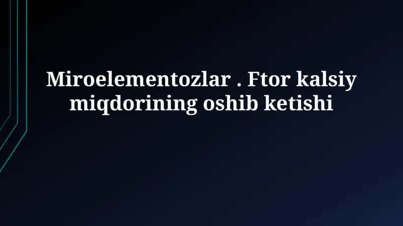 Ftor va Kaltsiy muvozanati