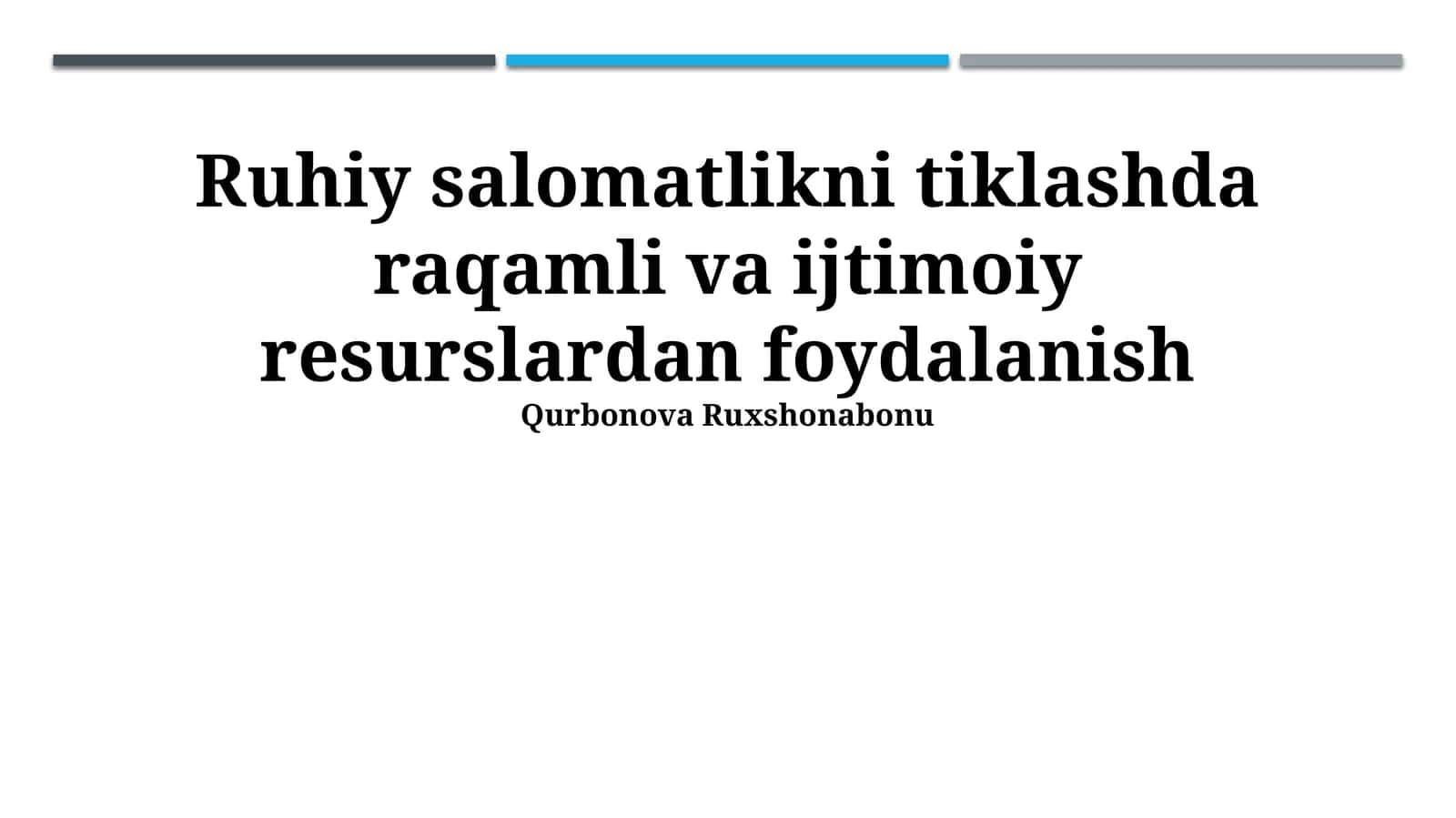 Raqamli va ijtimoiy resurslardan foydalanish