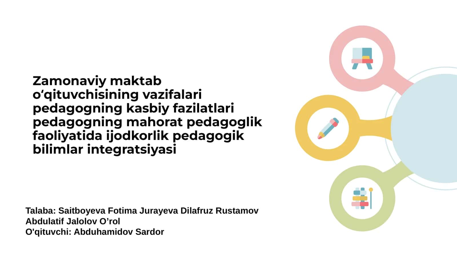 Zamonaviy maktab oʻqituvchisining vazifalari