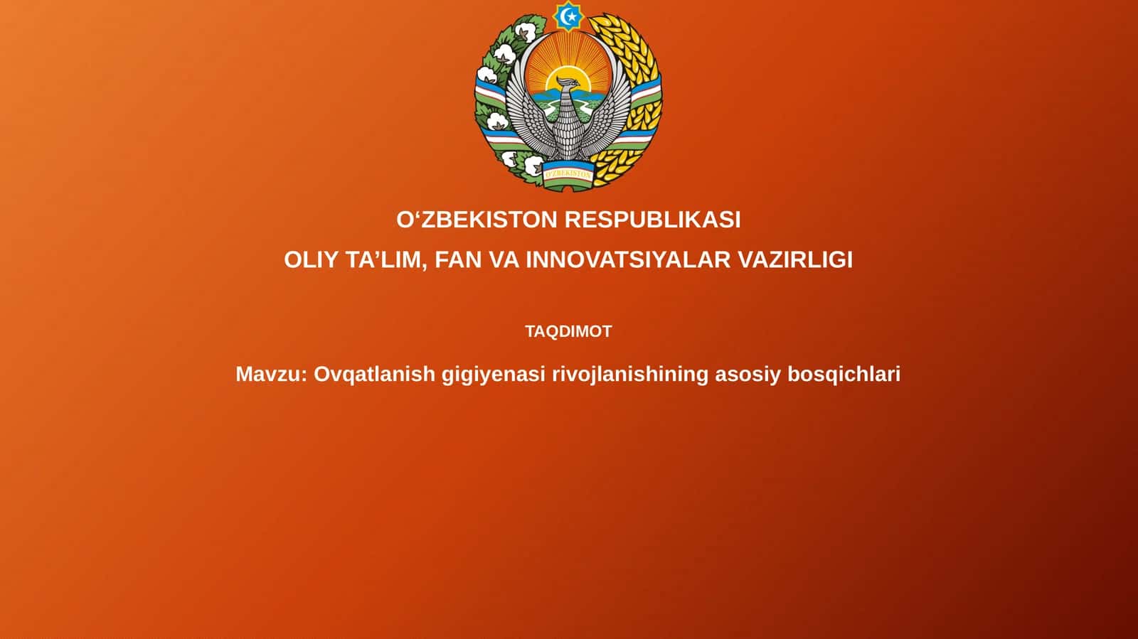 Oziq-ovqat gigiyenasi tarixiy rivojlanishi