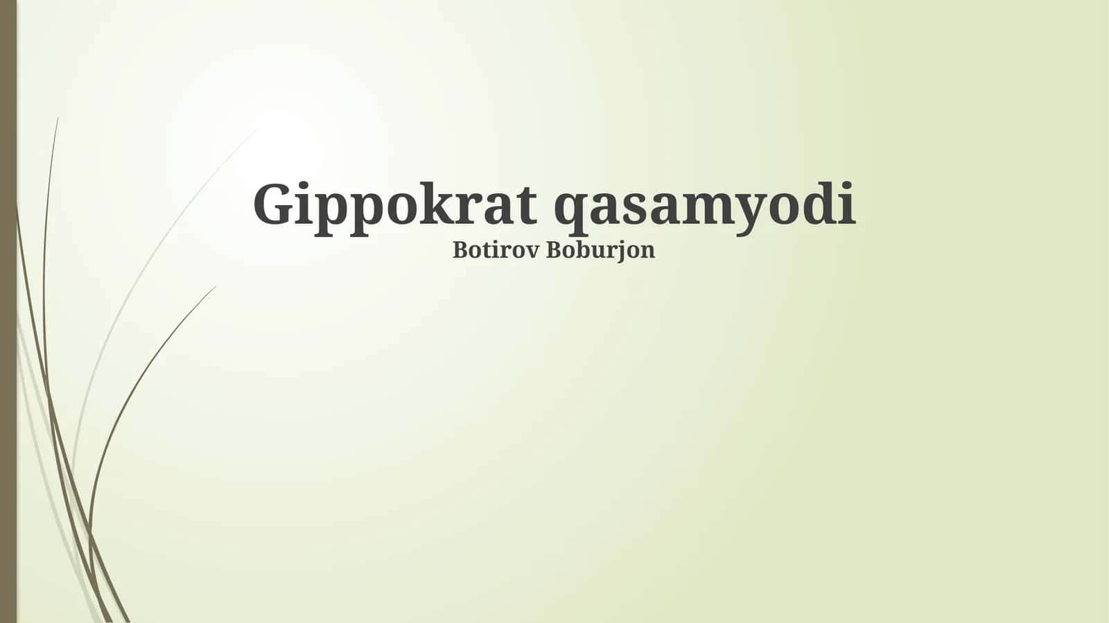 Gippokrat qasamyodi