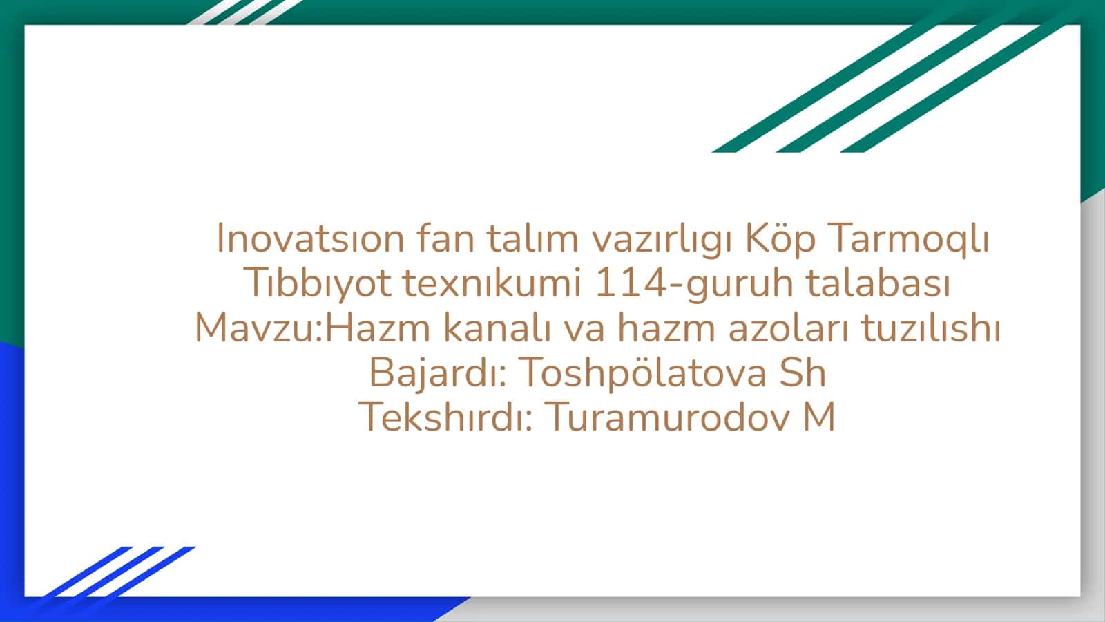 Ovqat hazm qilish tizimi