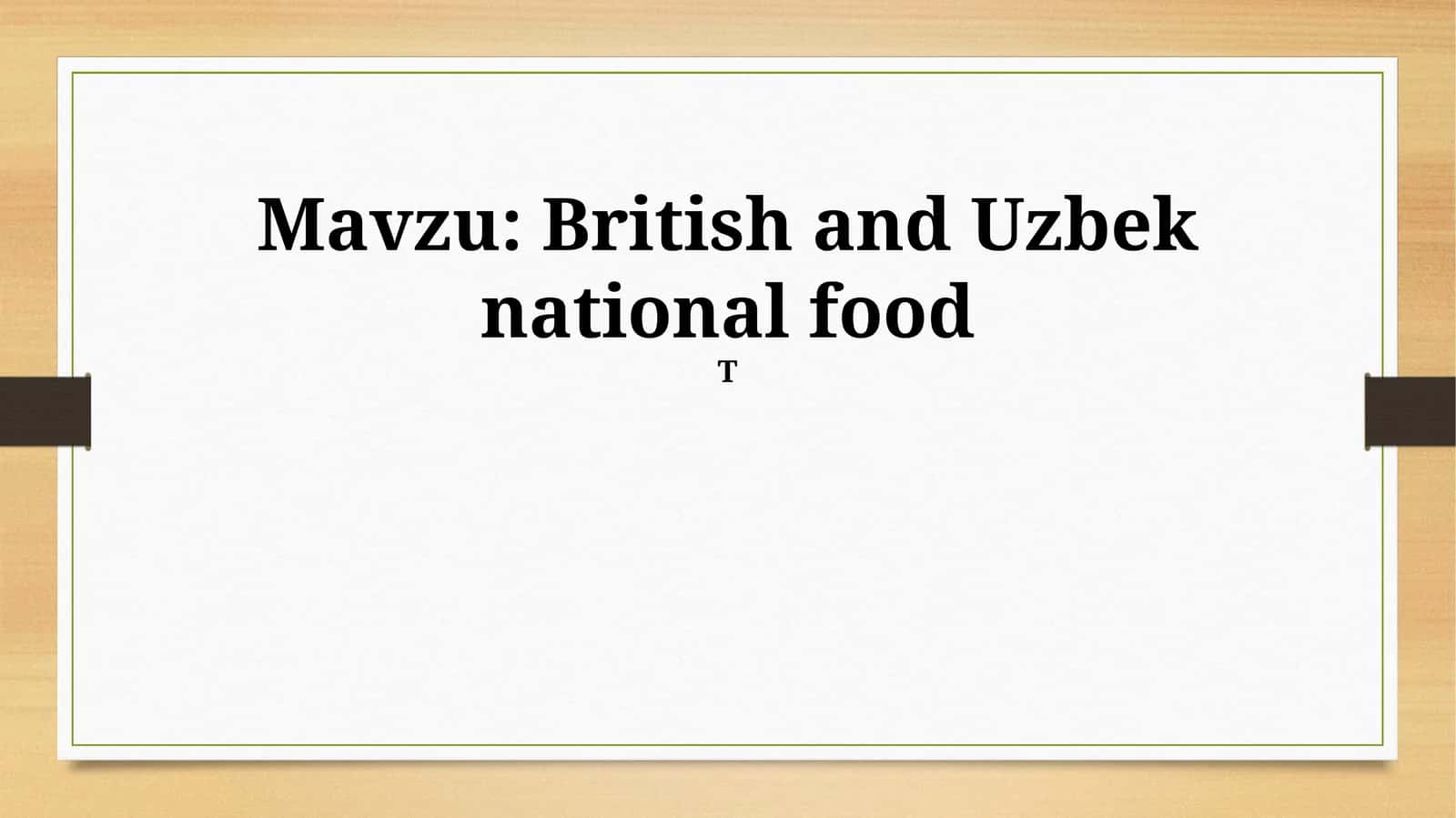 British and Uzbek national food