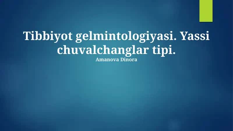 Tibbiyot gelmintologiyasi