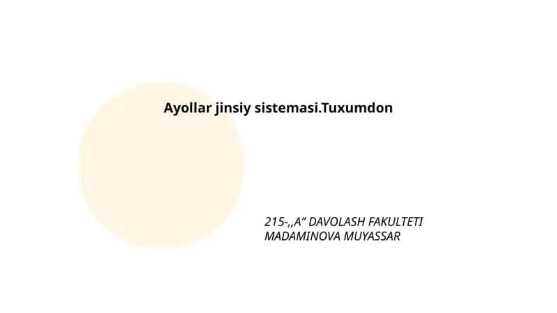 Tuxumdonning anatomik tuzilishi