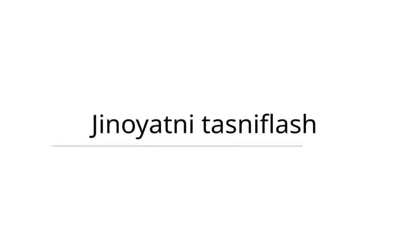 Jinoyatni tasniflash