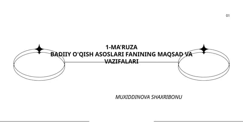 BADIIY O'QISH ASOSLARI FANINING MAQSAD VA VAZIFALARI