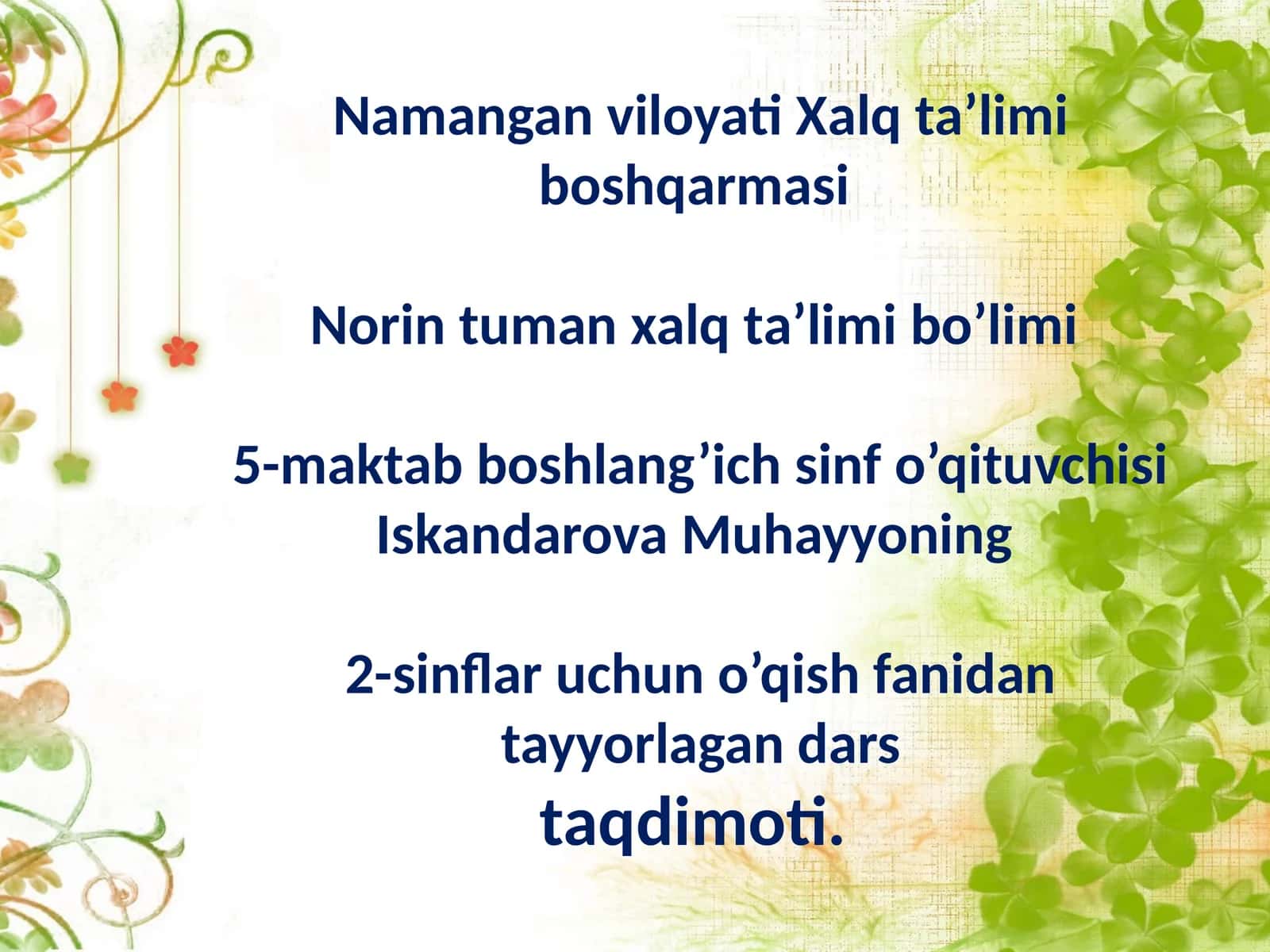 QALDIRG’OCH BILAN BESHIKTERVATAR(Ertak)OltmishO’sarov