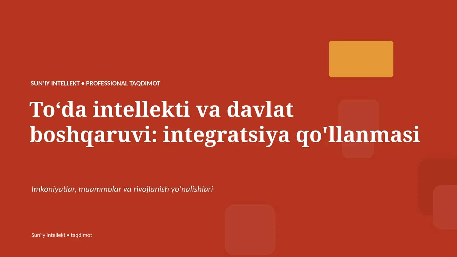 Toʻda intellekti va davlat boshqaruvi: integratsiya qo'llanmasi