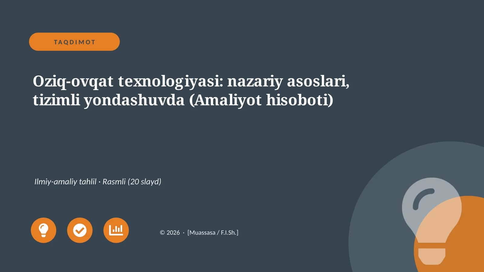 Oziq-ovqat texnologiyasi: nazariy asoslari, tizimli yondashuvda