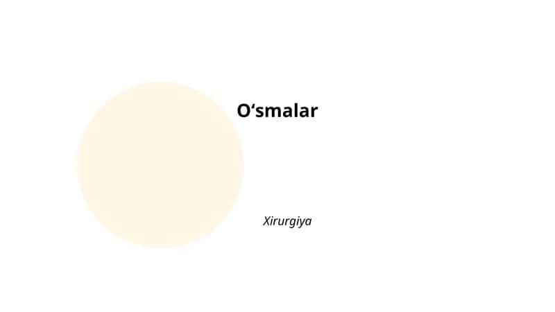 Oʻsmalar Xirurgiya