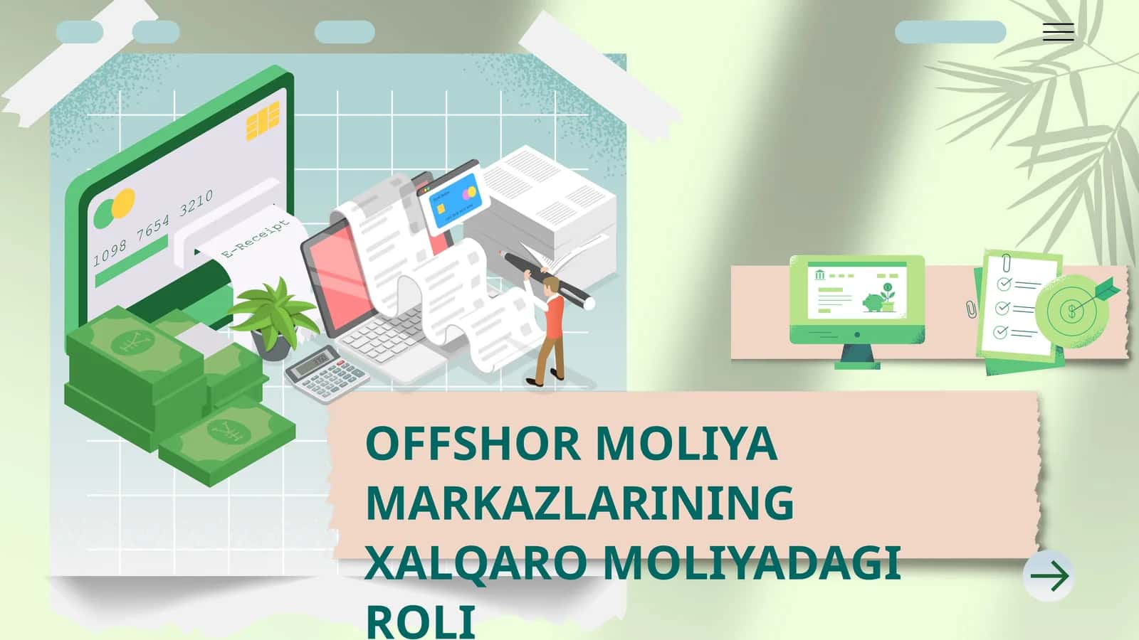 OFFSHOR MOLIYA MARKAZLARINING XALQARO MOLIYADAGI ROLI