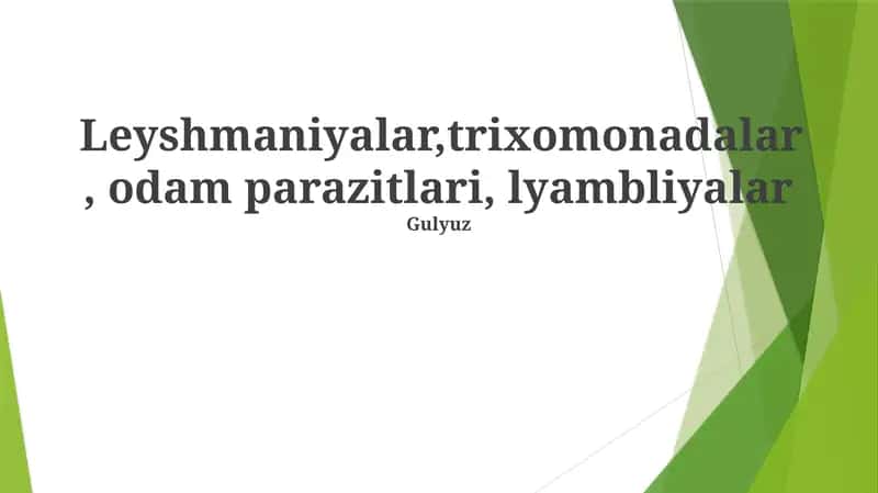 Leyshmaniyalar, trixomonadalar, odam parazitlari, lyambliyalar