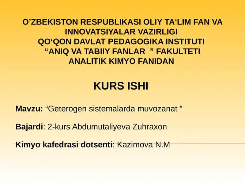 “Geterogensistemalardamuvozanat”