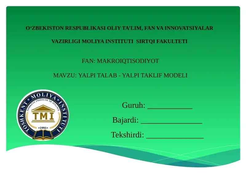 Yalpi talab - yalpi taklif modeli