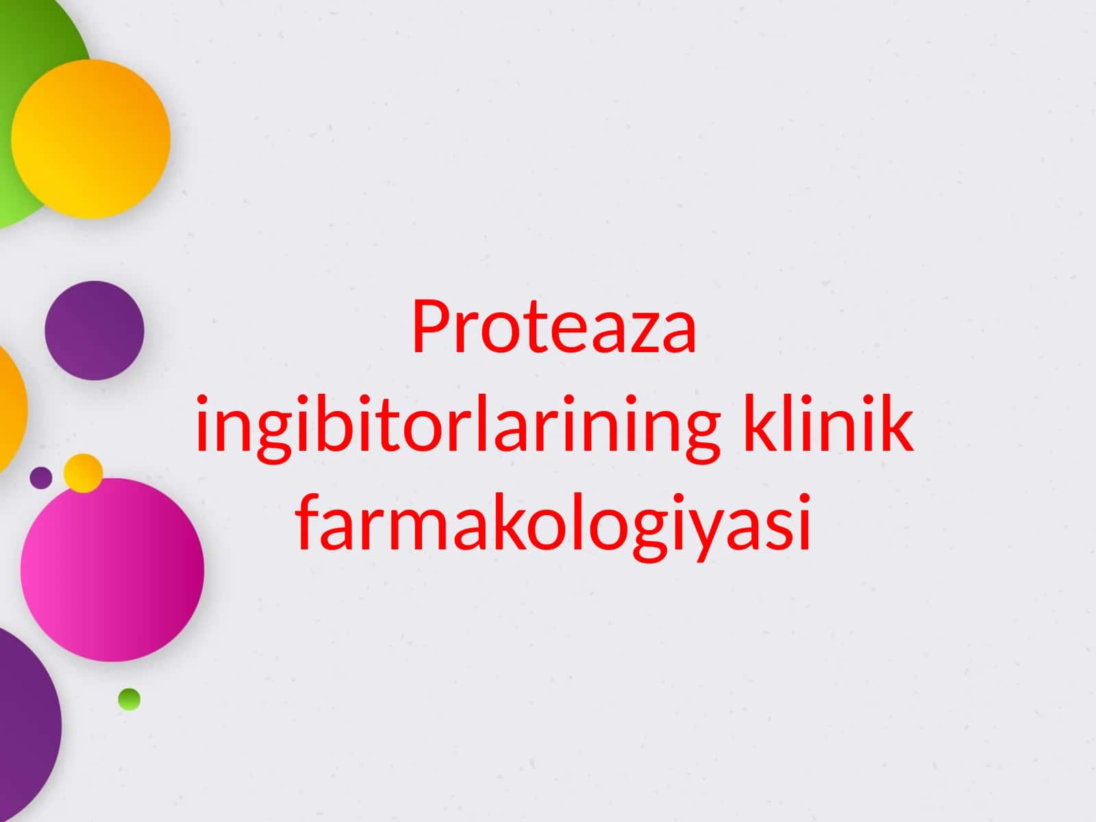Proteaza ingibitorlarining klinik farmakologiyasi