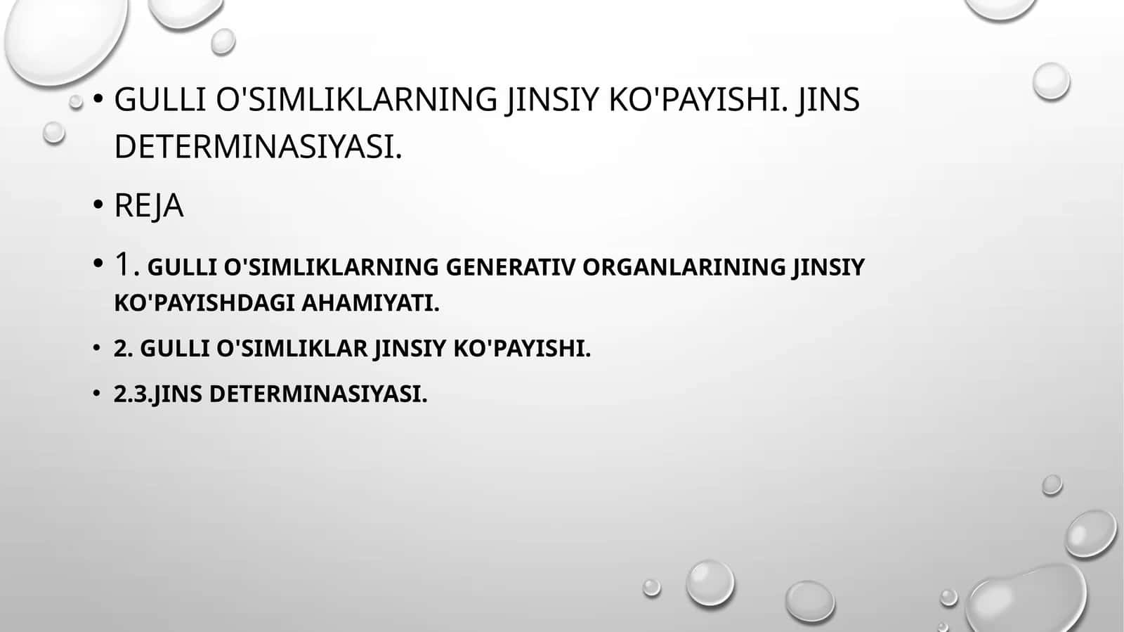 Gullio'simliklarningjinsiyko'payishi.Jinsdeterminasiyasi