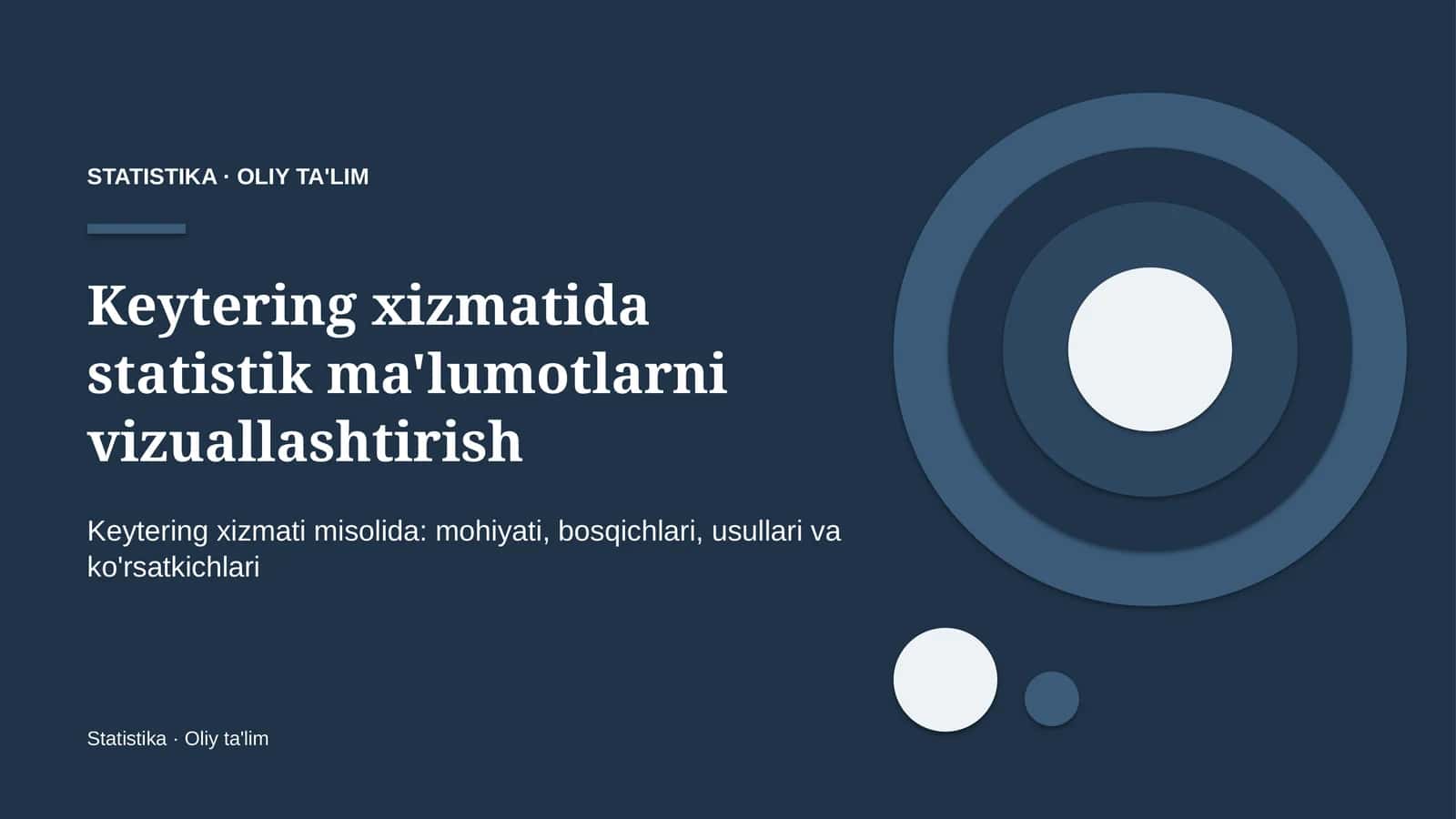Keytering xizmatida statistik ma'lumotlarni vizuallashtirish