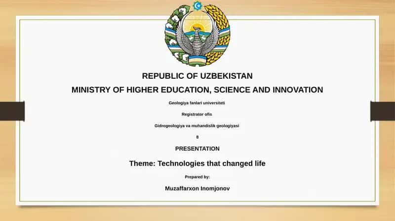 Technologies that changed life