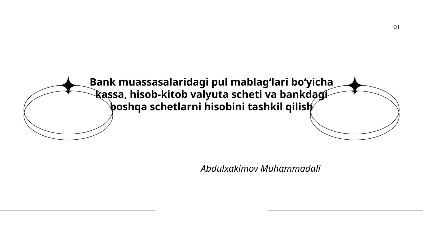 Bank muassasalaridagi pul mablagʻlari boʻyicha kassa, hisob-kitob valyuta scheti va bankdagi boshqa schetlarni hisobini tashkil qilish