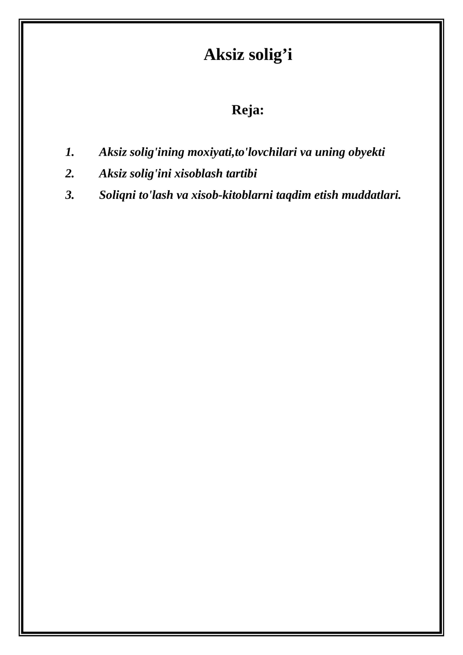 Aksiz solig’i