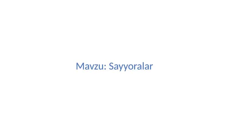 Sayyoralar