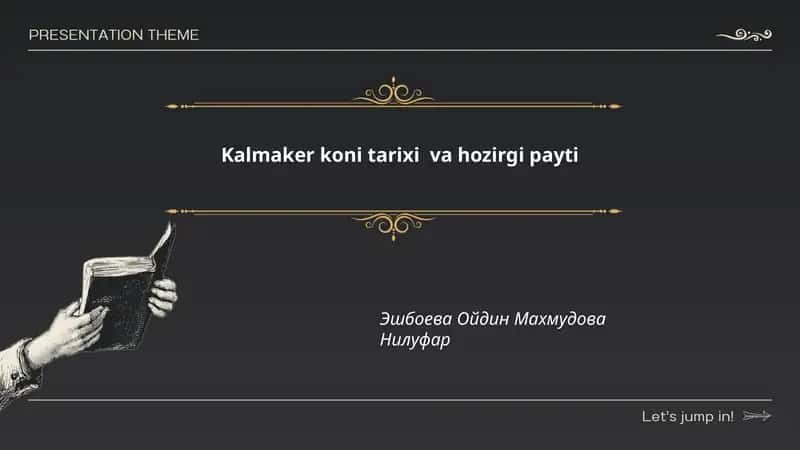 Kalmaker koni tarixi va hozirgi payti