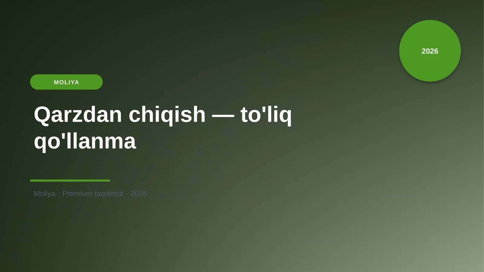 Qarzdan chiqish — to'liq qo'llanma