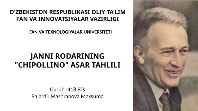 "CHIPOLLINO" ASAR TAHLILI