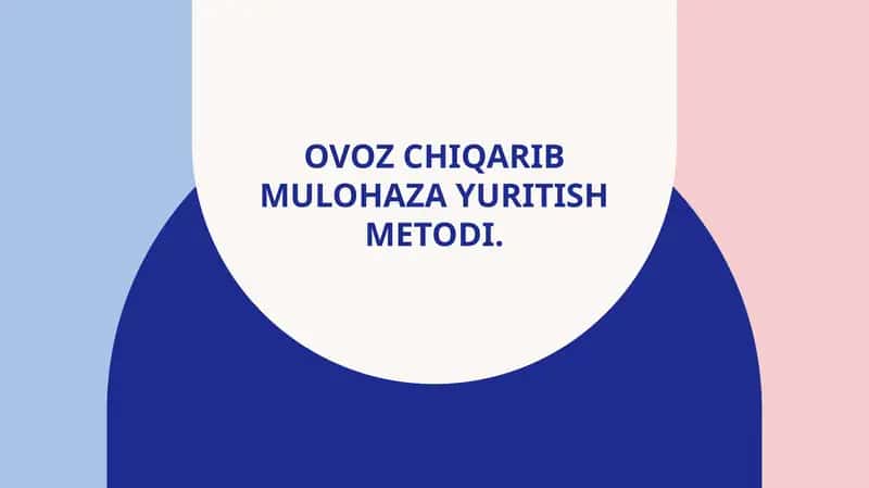 Ovoz chiqarib mulohaza yuritish metodi.
