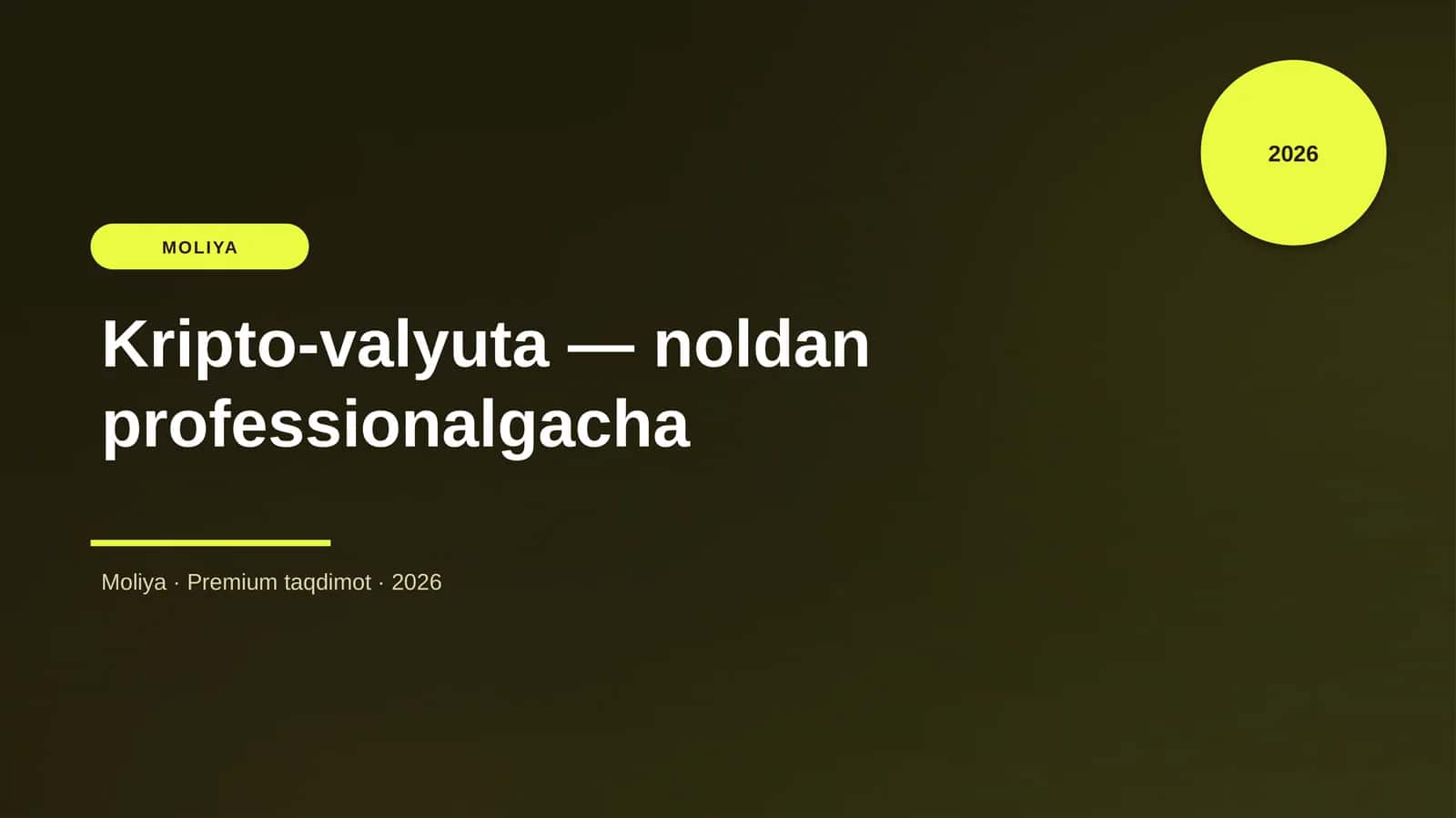 Kripto-valyuta — noldan professionalgacha
