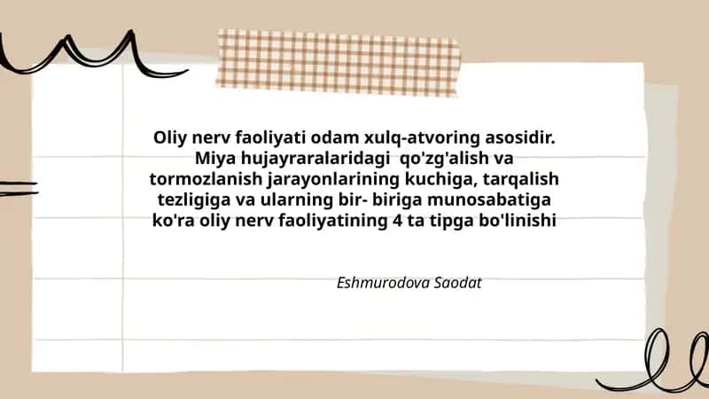 Oliy nerv faoliyati