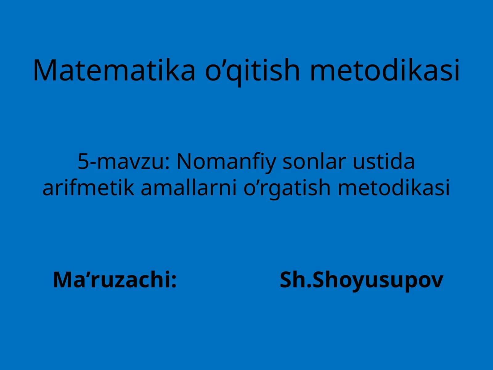 Nomanfiysonlar ustida arifmetika amallarini o'rgatish metodikasi