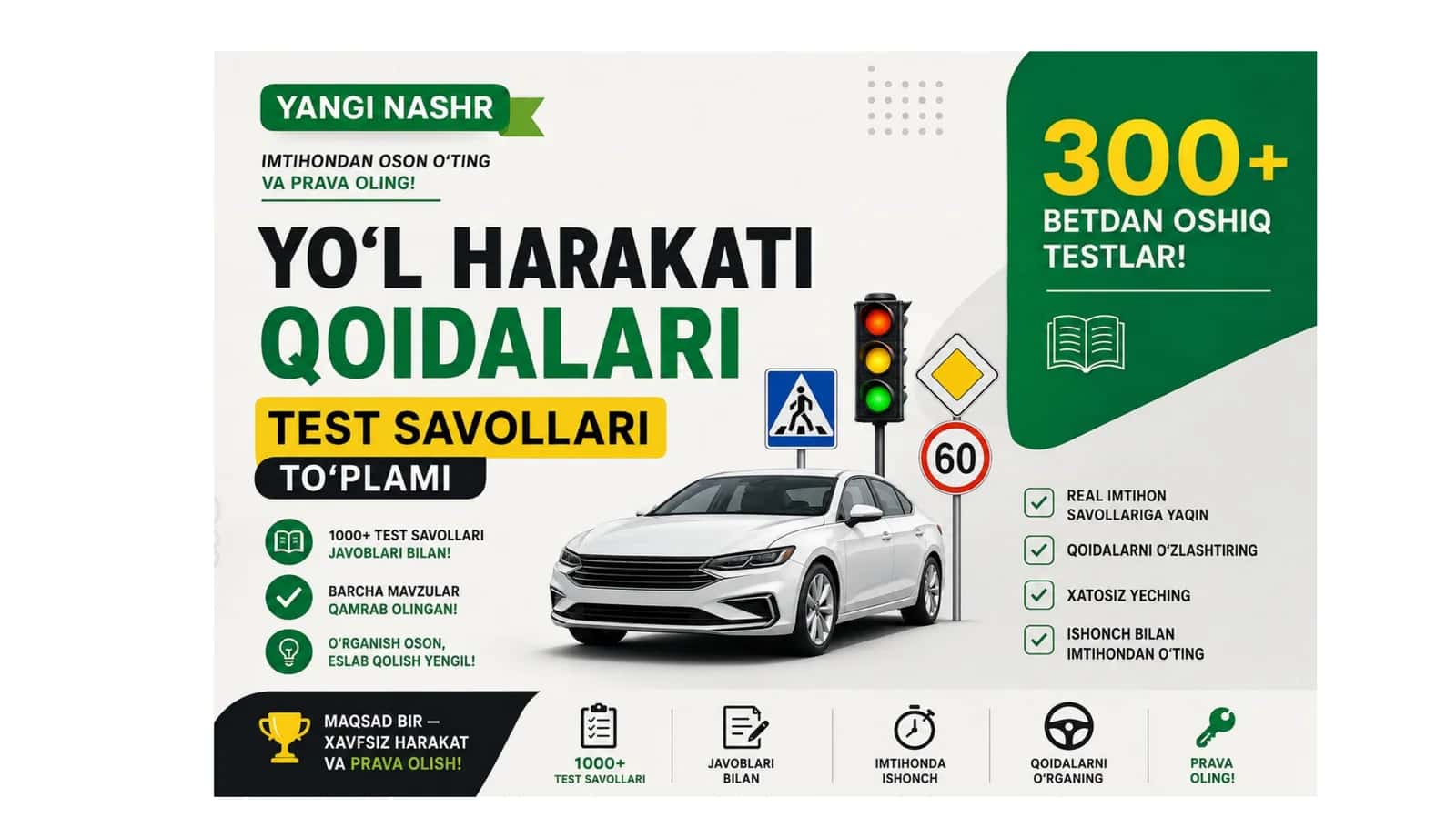 AVTOTEST PRAVA SAVOLLARI JAVOBLARI BILAN