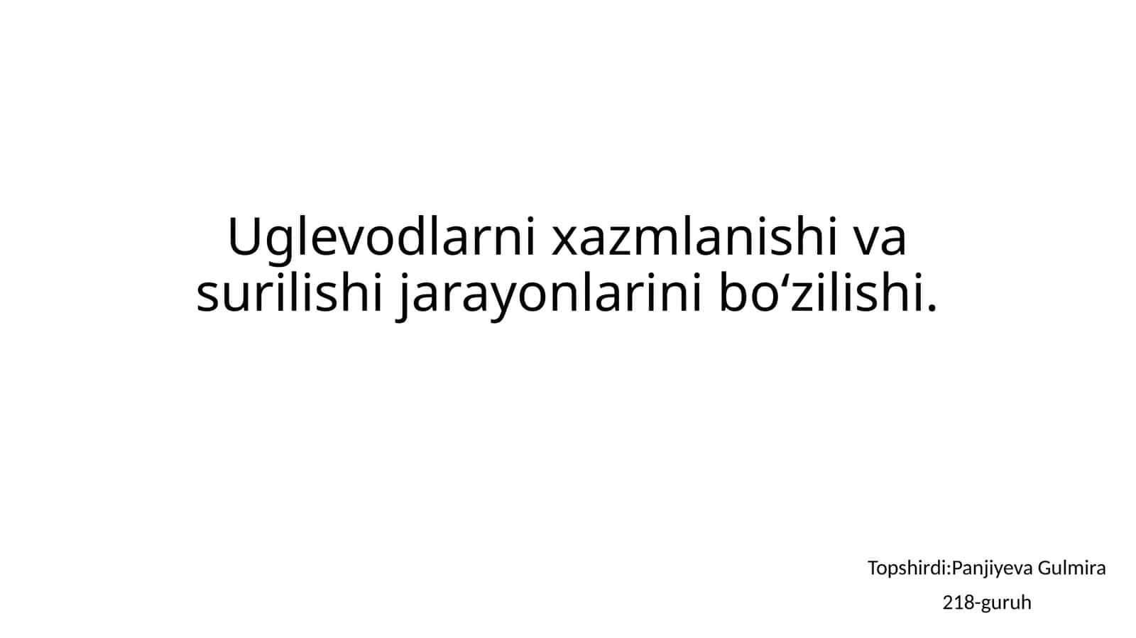Uglevodlarni xazmlanishi va surilishi jarayonlarini bo‘zilishi.