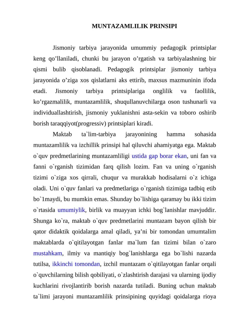 Muntazamlilik printsiplari